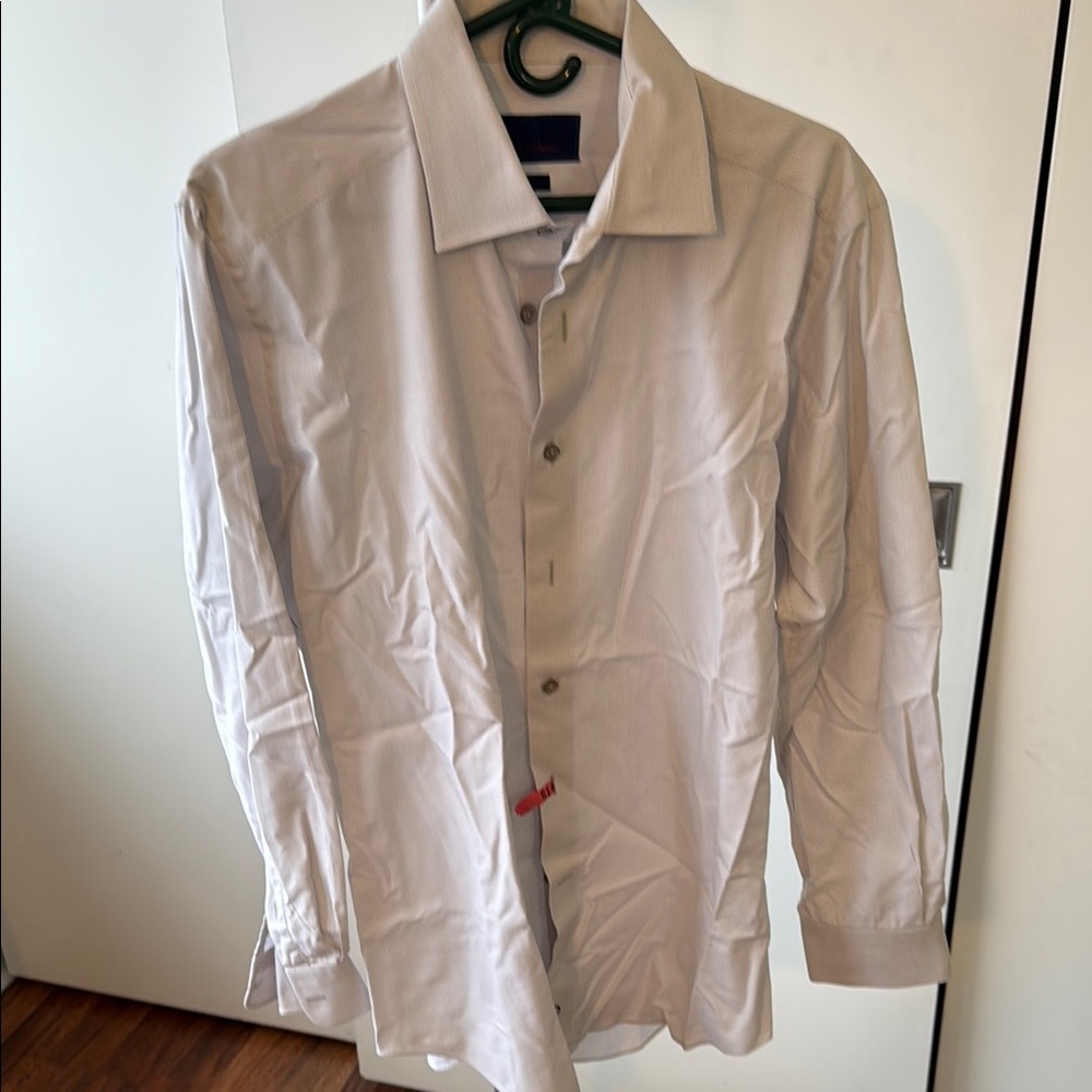 David Donahue Men's Dress Shirt - Light Beige